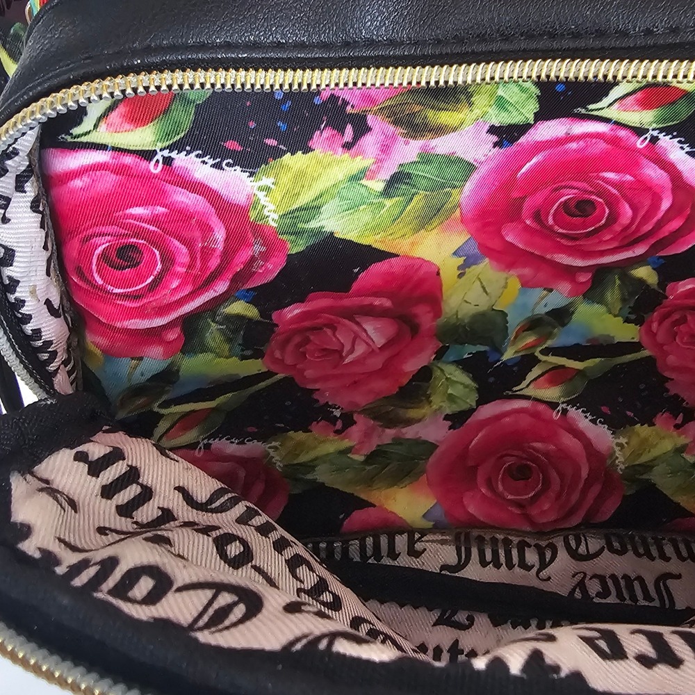 Juicy Couture Floral Roses Backpack Bookbag Gold Hardware Y2K Cute Pink School‎ - Picture 8 of 8